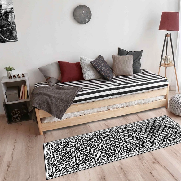 Vinyl Teppich »Iago«, BxL:180 cm x 68 cm, schwarz|weiß