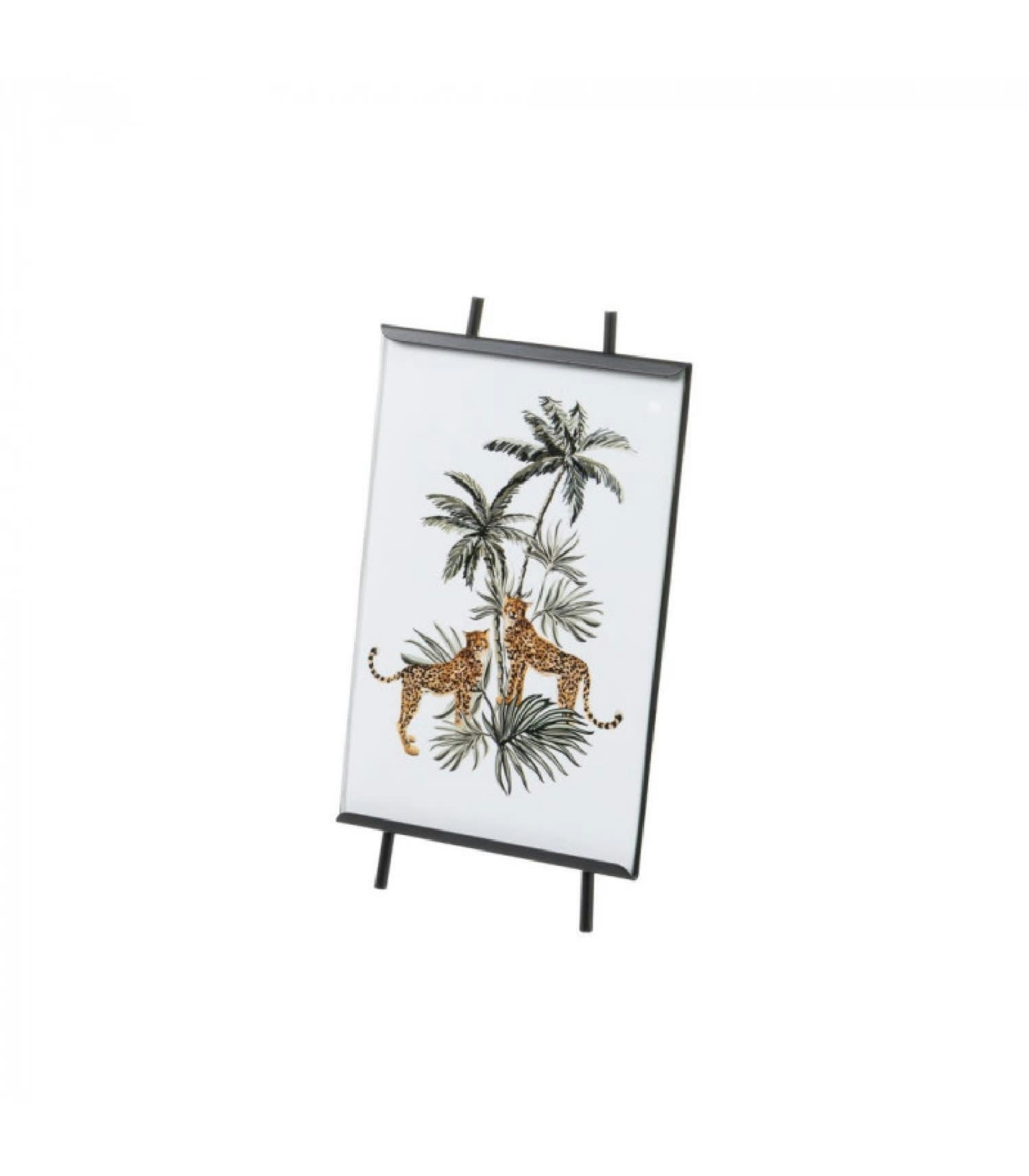 MÉTAL - Cadre photo à poser en métal noir et verre 10x18,5cm