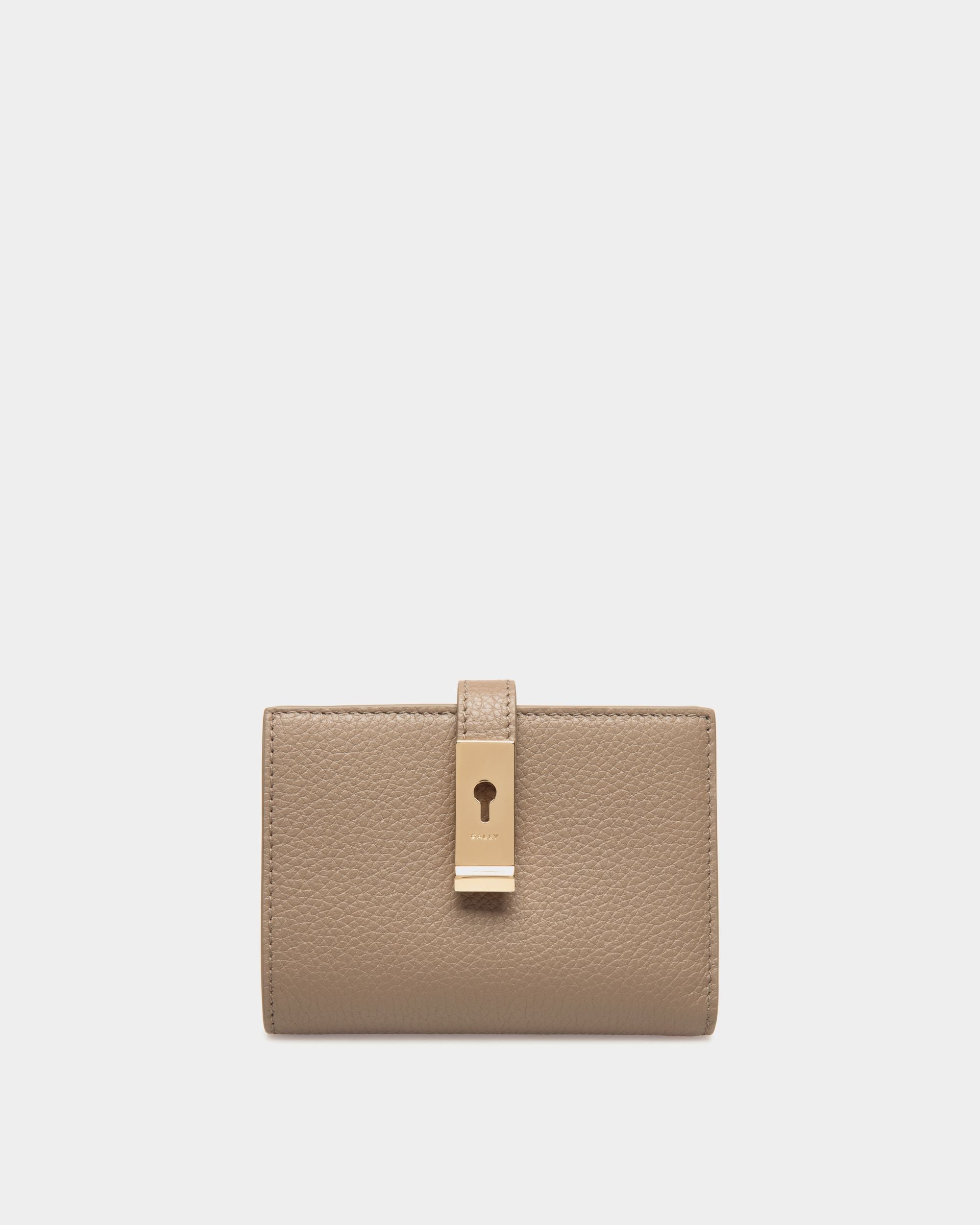 Lock Me Geldbörse Aus Genarbtem Leder In Taupe