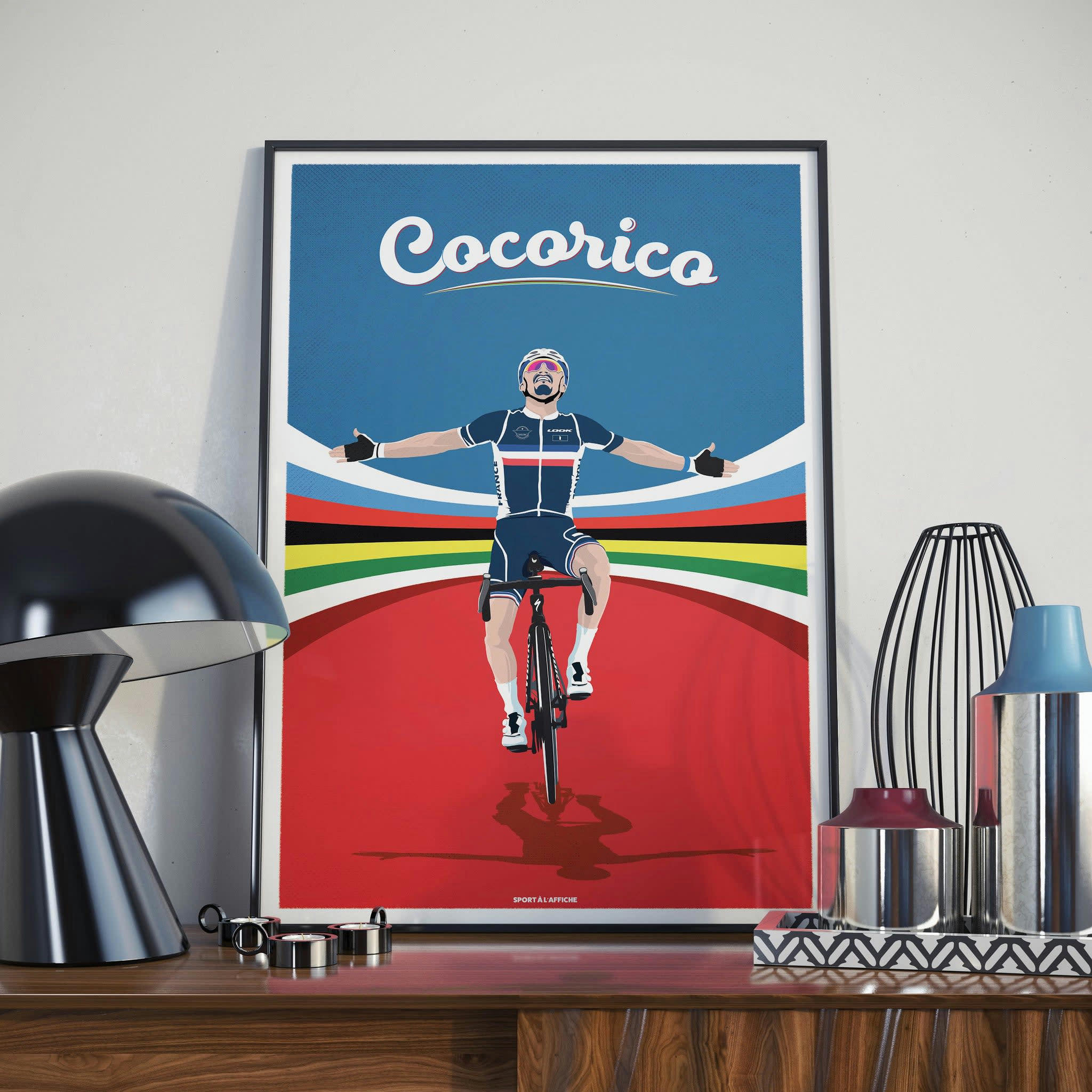 CYCLISME - Affiche Cyclisme - Julian Champion du Monde 30 x 40 cm