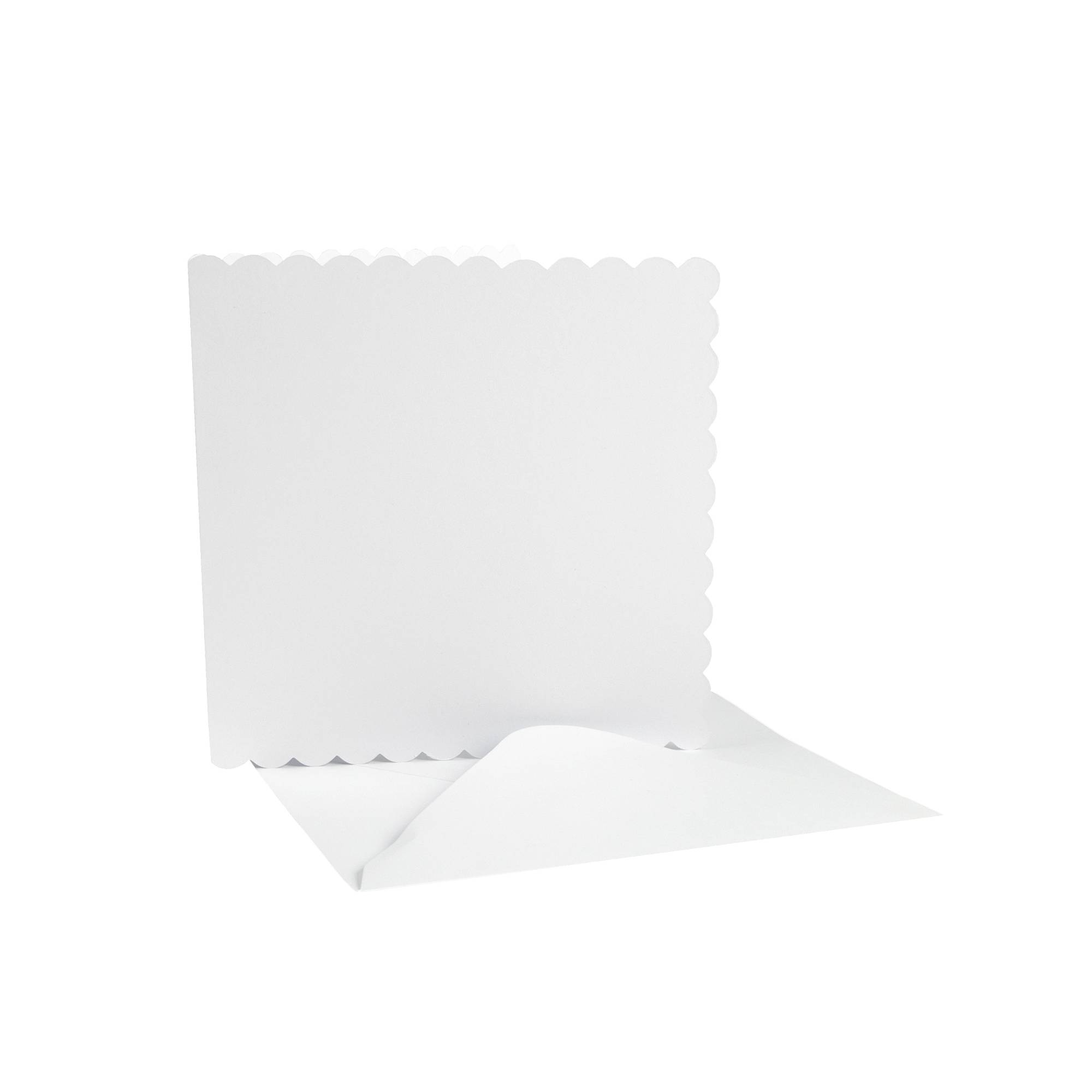 White Scalloped Cards6 x 6 Inches 25 Pack