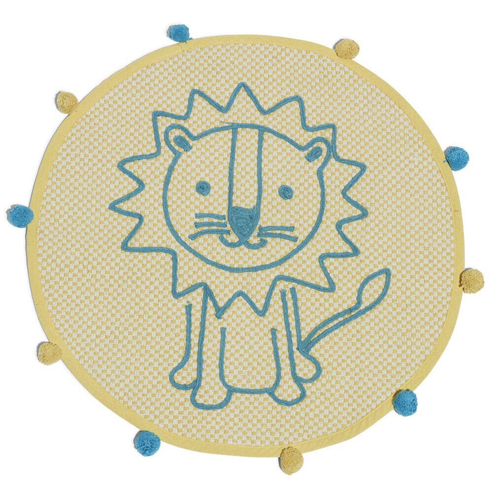 Tapis enfant rond imprimé lion Ø60 cm