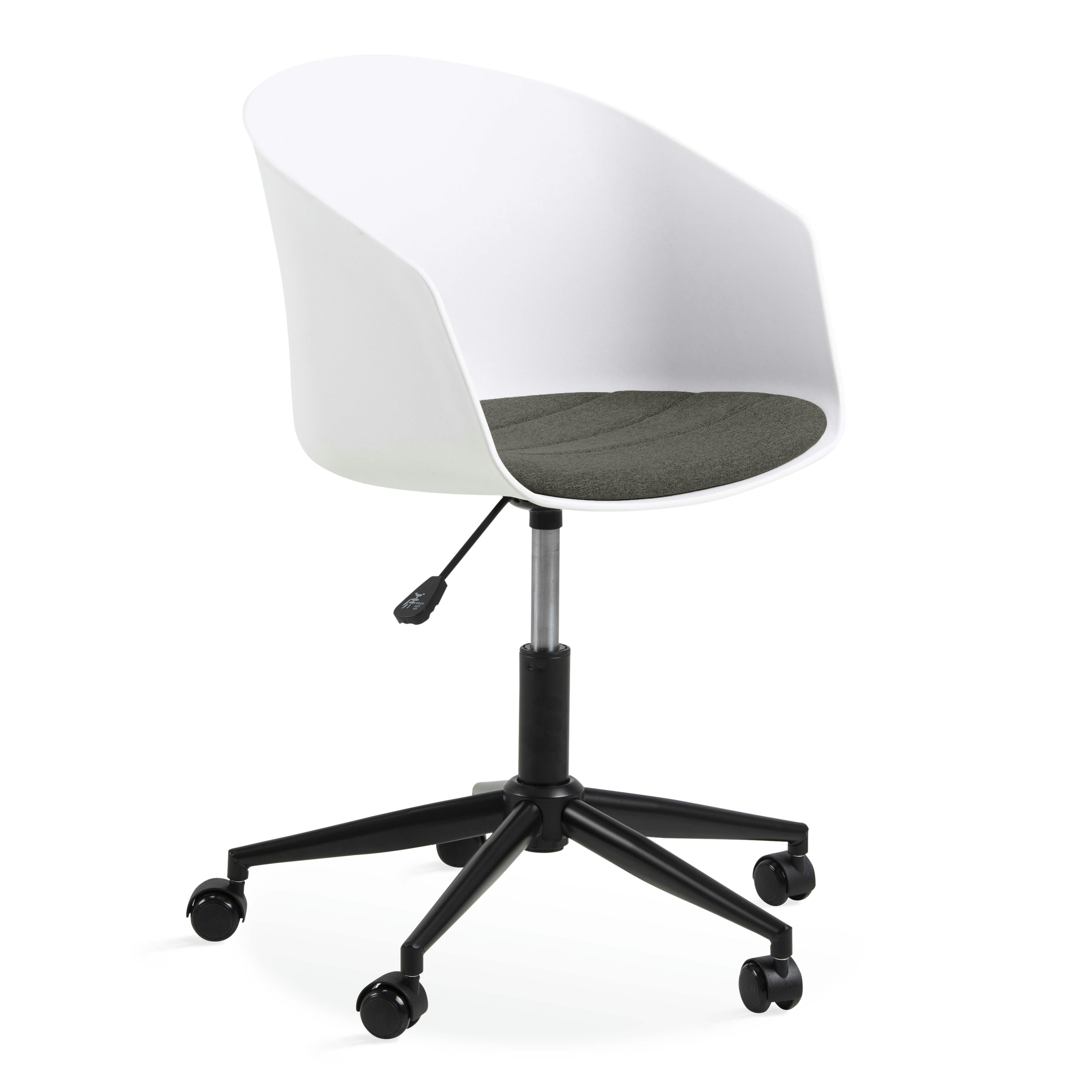 PARKER - Fauteuil de bureau à roulettes pivotant blanc