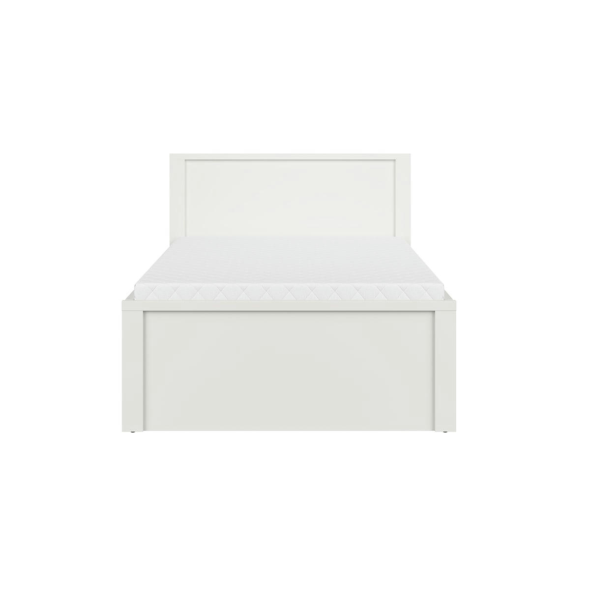 - Lit 120x200 tête de lit haut blanc