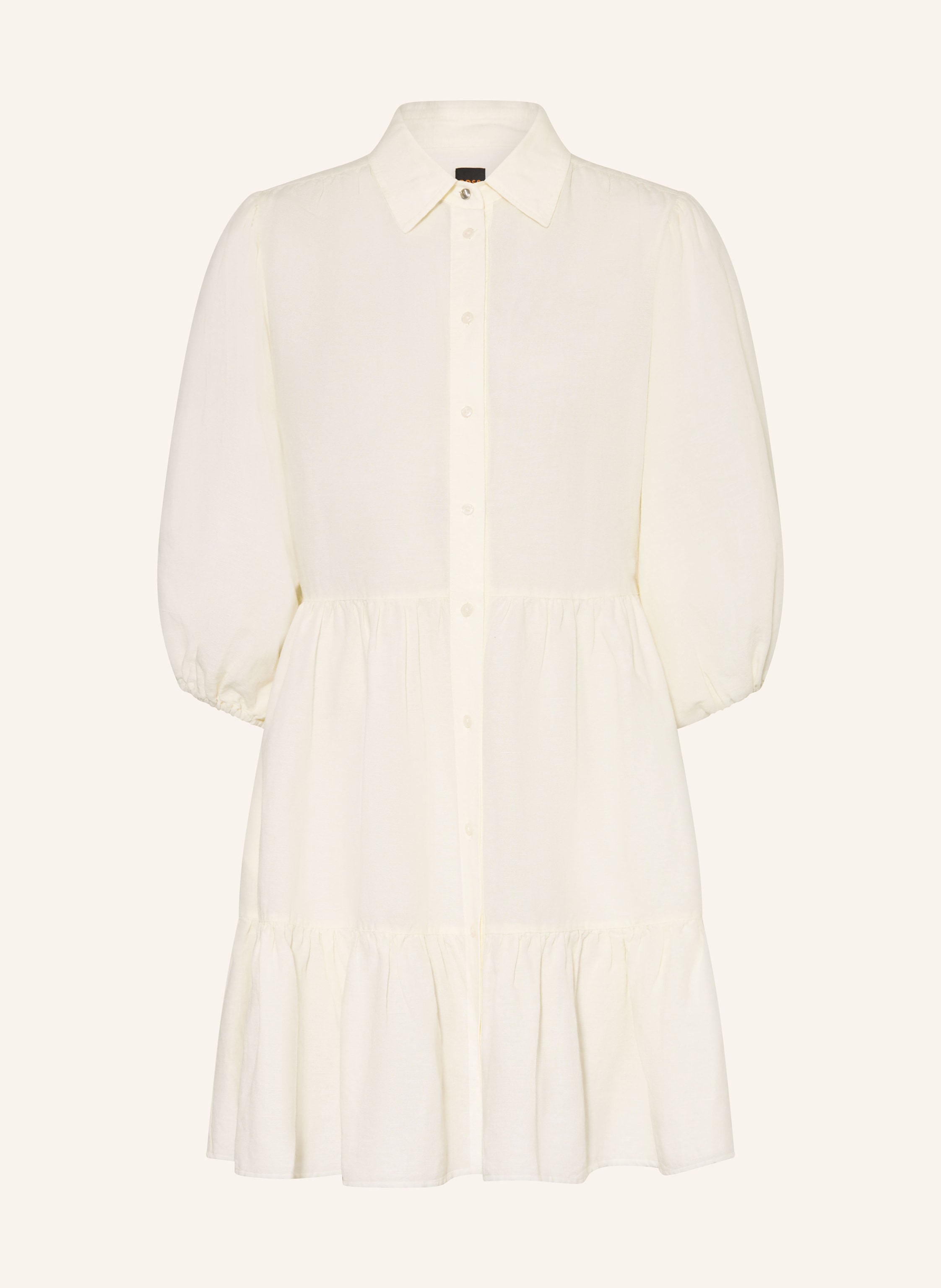 BOSS Hemdblusenkleid DISENNA mit 3/4-Arm und Leinen