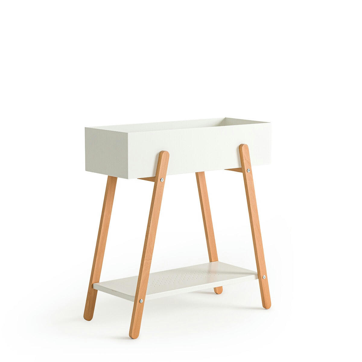 Etagère en métal fer et bois d'hévéa, Jarie