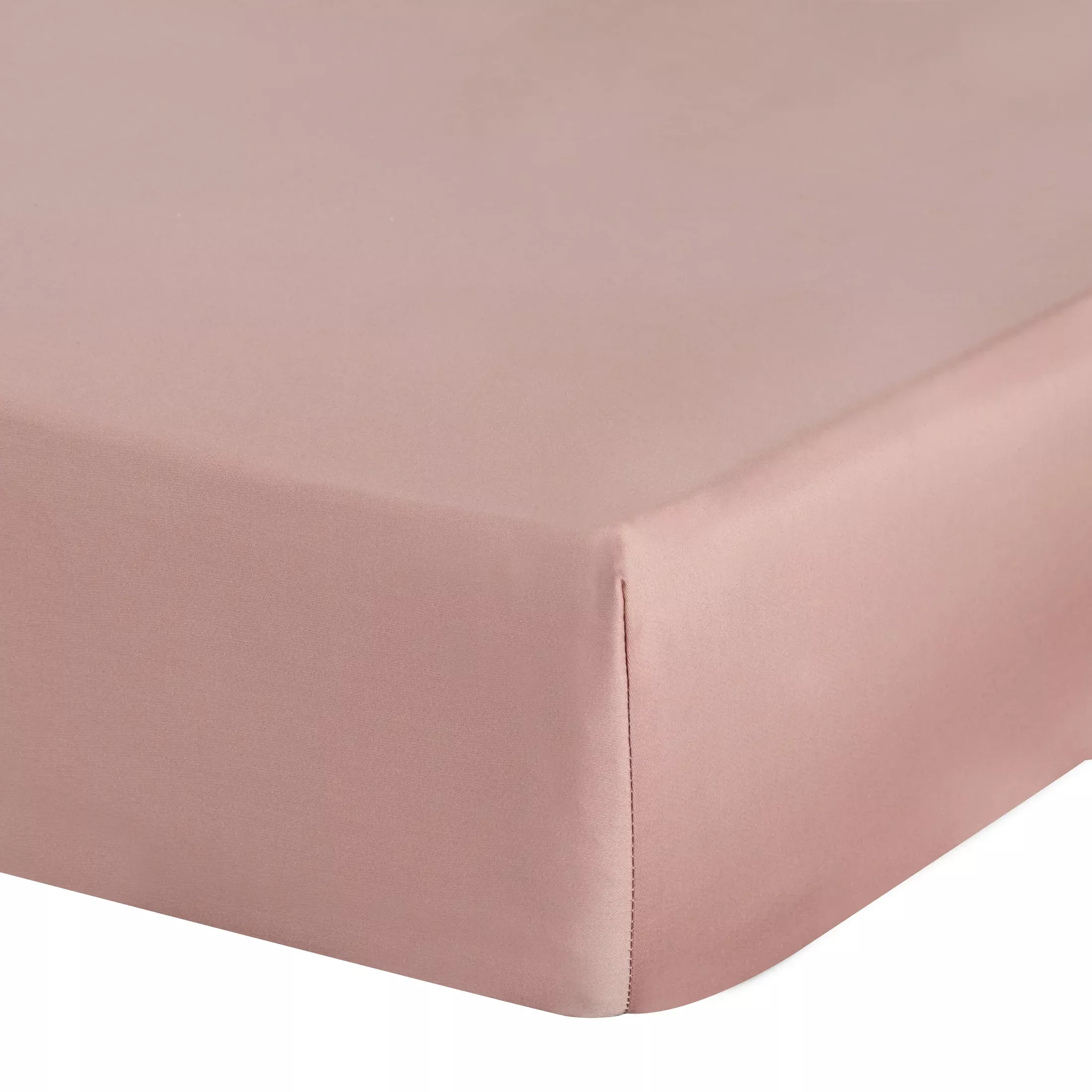 Prześcieradło gładkie z gumką 220x200 cm z satyny bawełnianej kolor różowy 125 g/m2 NOVA 3