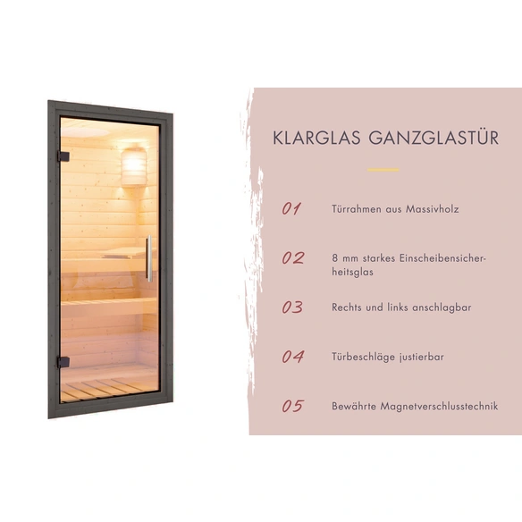 Saunahaus »Peipussee«, BxTxH: x 219,5 x 287,5 x 244 cm, 9 kW Ofen, für 5 Personen