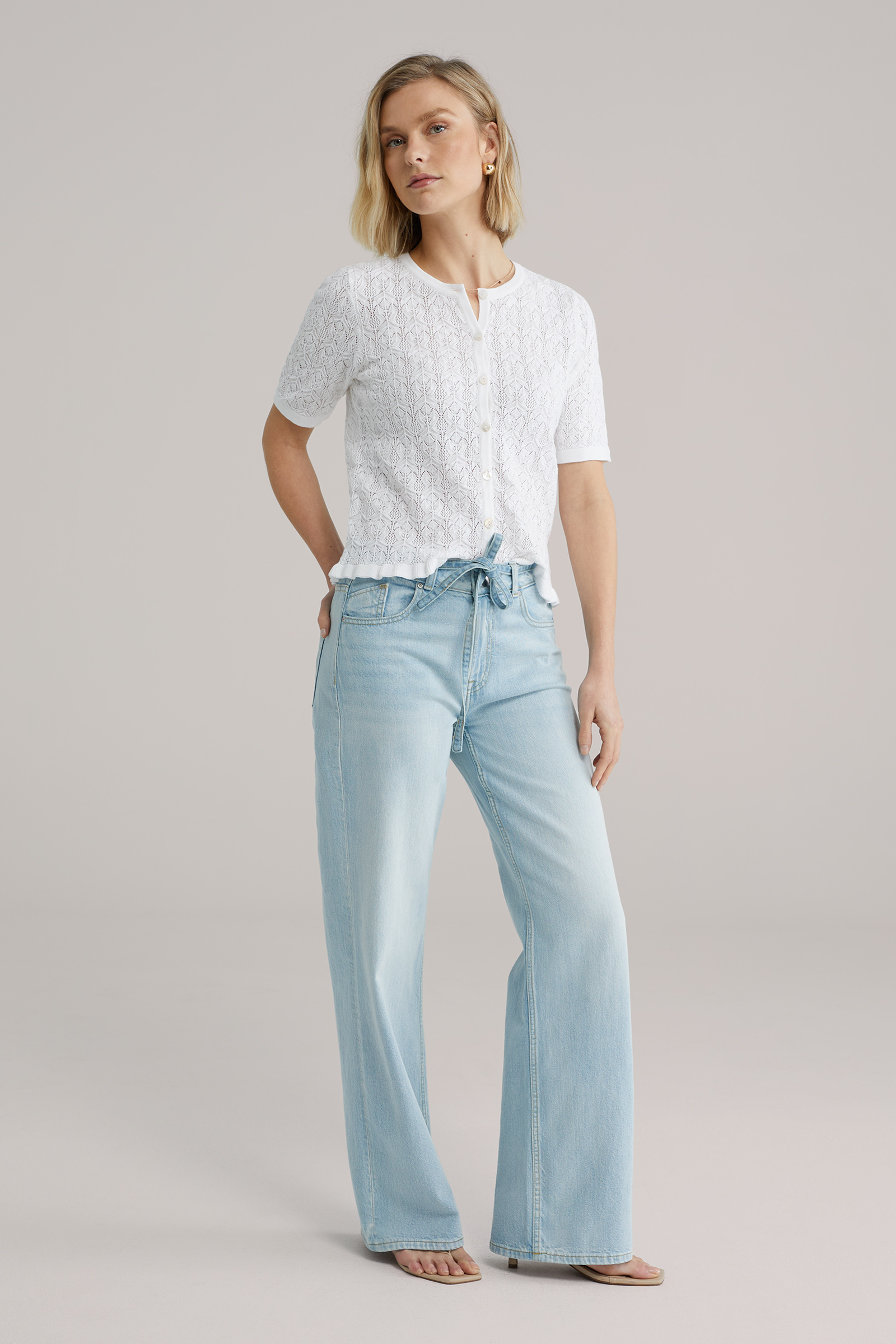 Dames high rise wide leg jeans