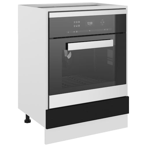 NNEVL Oven Cabinet Black 60x46x81.5 cm Chipboard