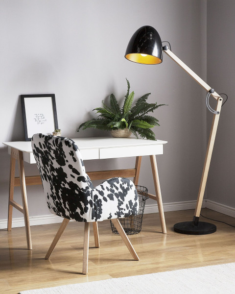 Lampa stojąca podłogowa regulowana czarna
