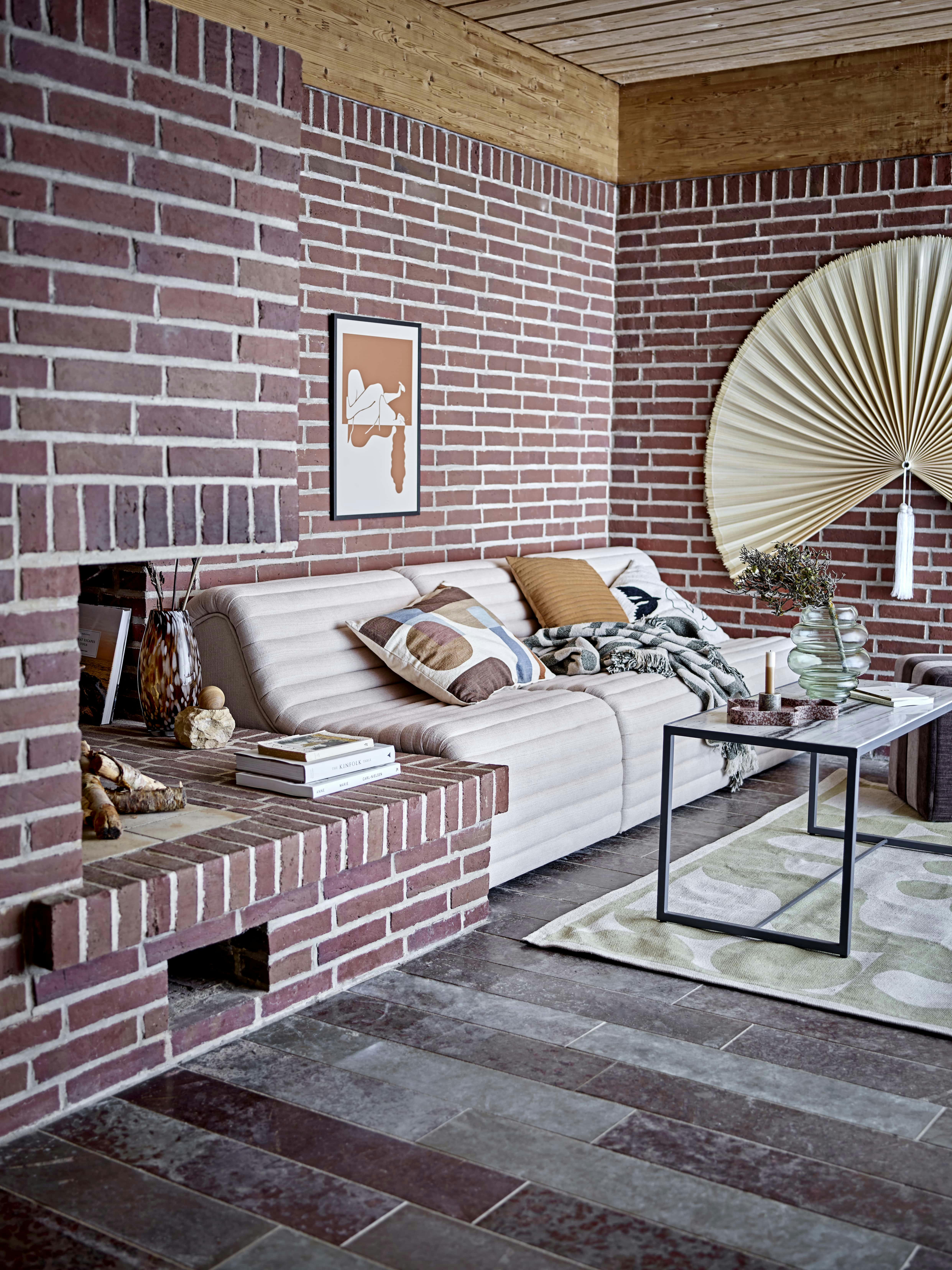 INES - Table basse en marbre blanc 100x46cm