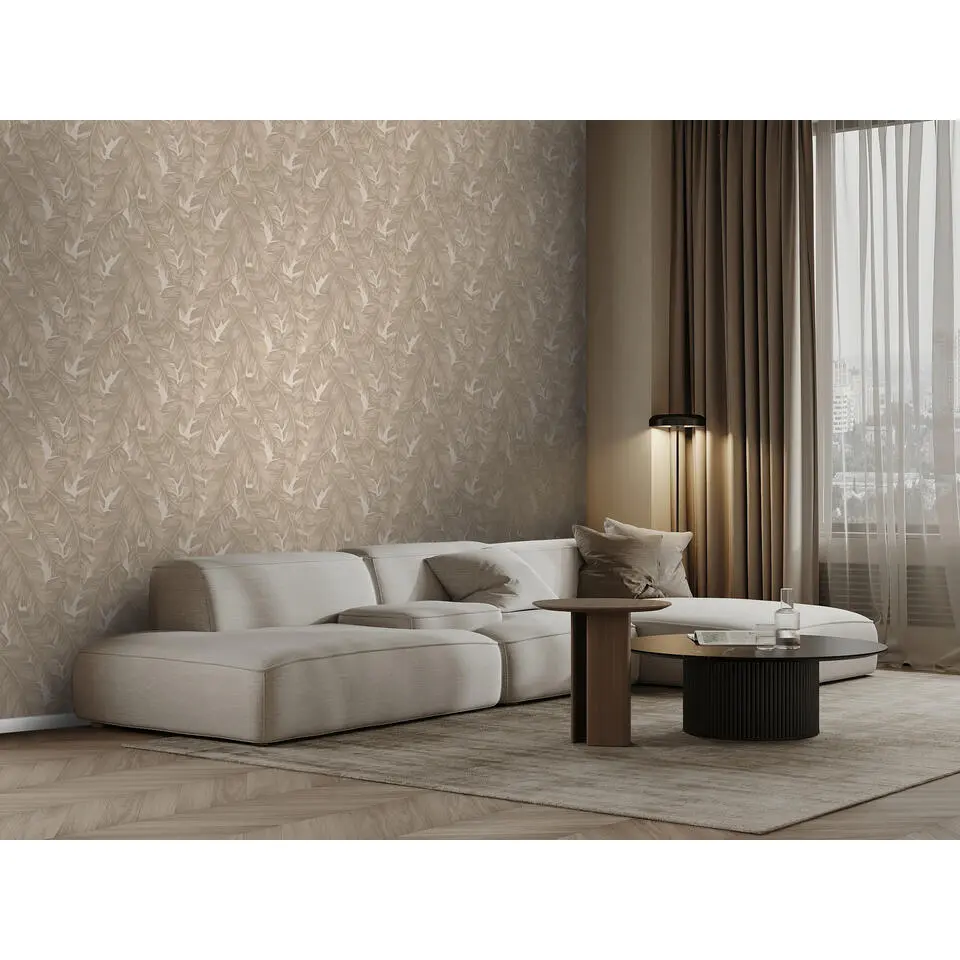 Origin Wallcoverings behang palmbladeren beige - 50 x 900 cm