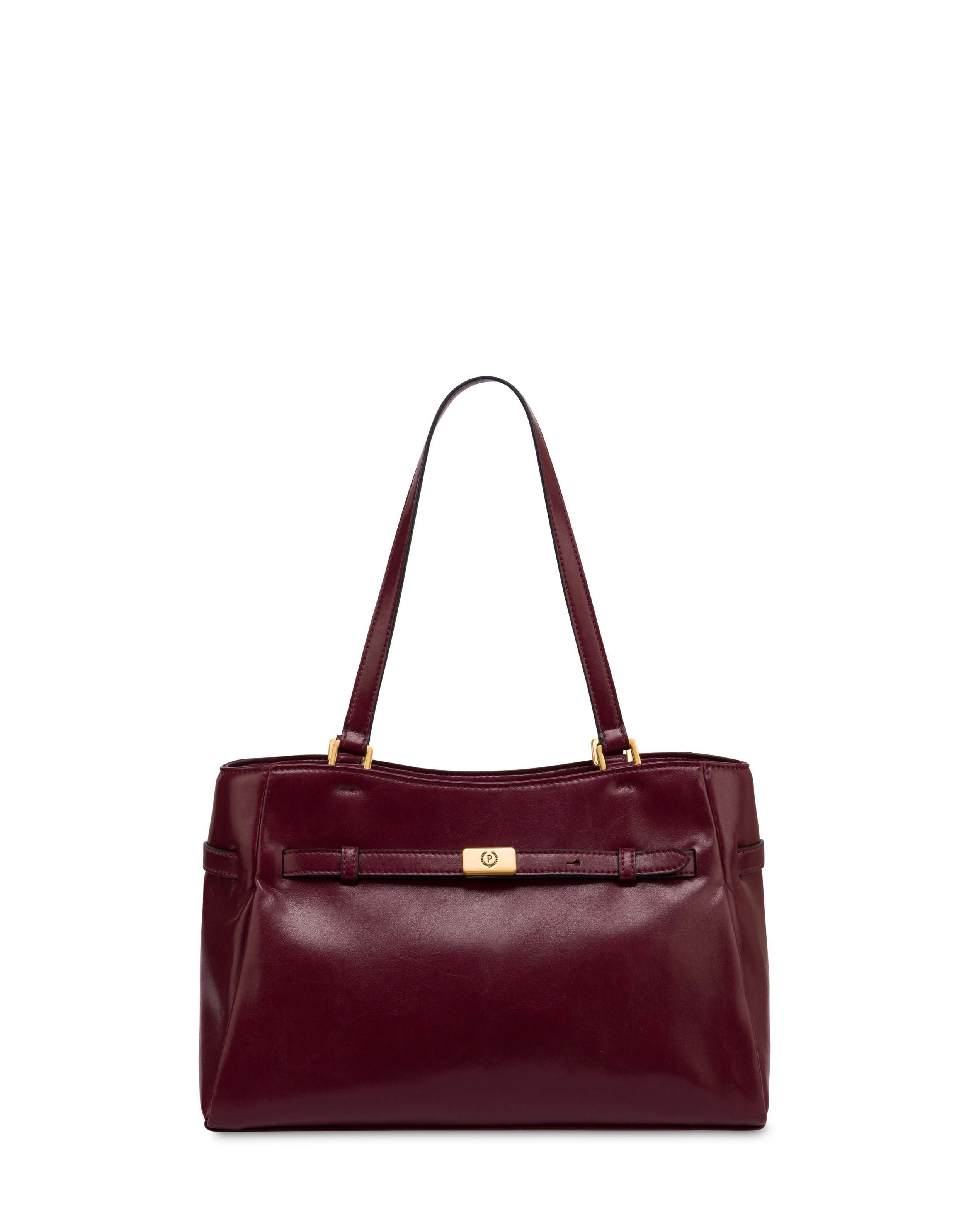 Borsa A Spalla Horizon In Lux Plain Pu Burgundy