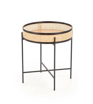 Stolik kawowy Balta czarny / rattan