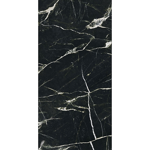 Pack de 2 panneaux muraux de salle de bains l.100 x H.255 cm, effet marbre noir et vert, Schulte DécoDesign Softtouch