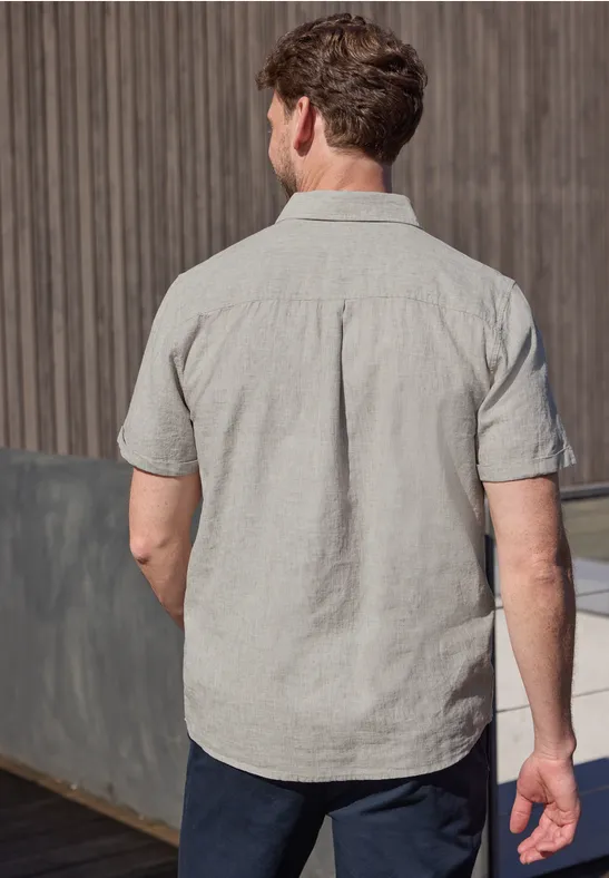 Kurzarm Hemd aus Leinenmix