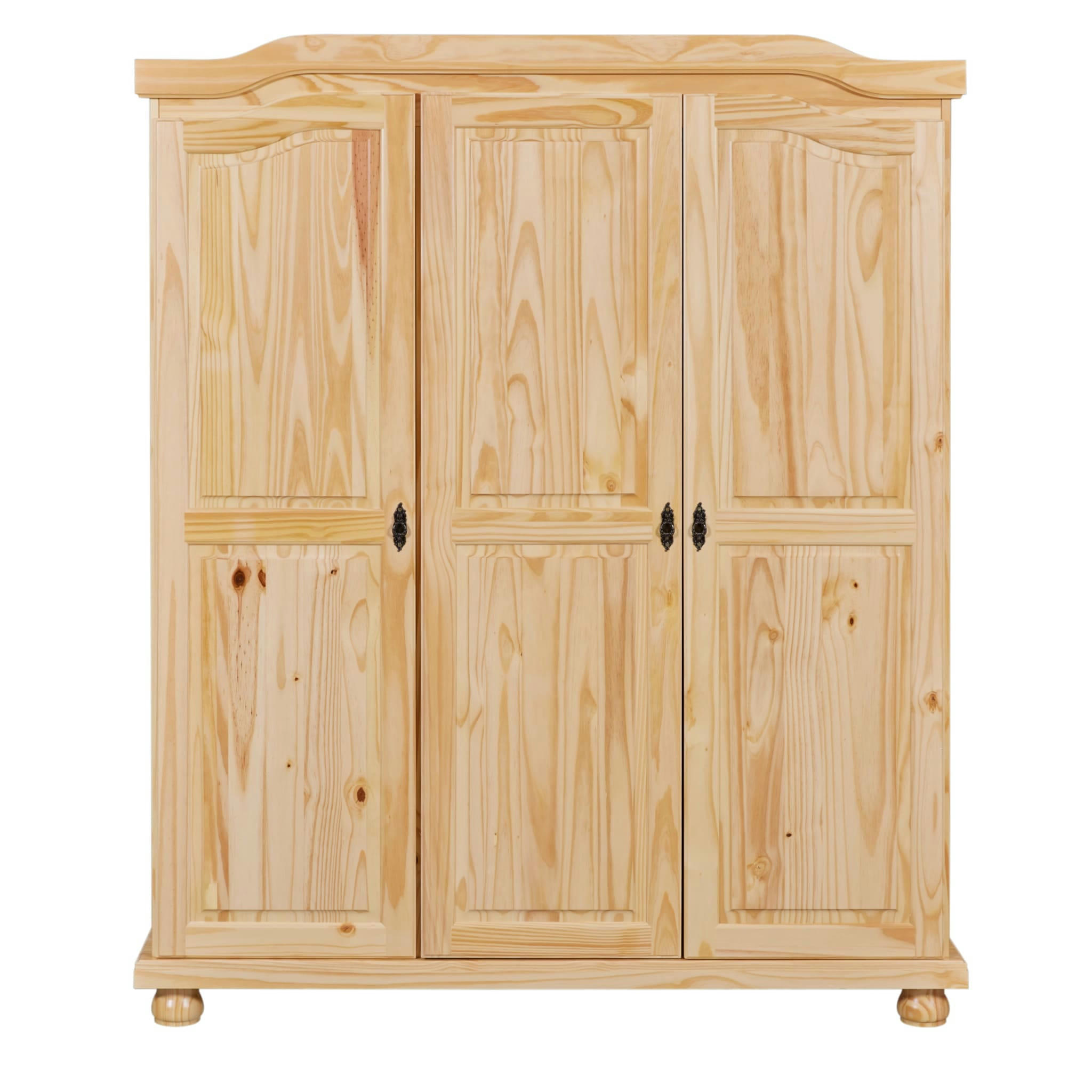 - Armoire 3 portes en bois massif chêne clair