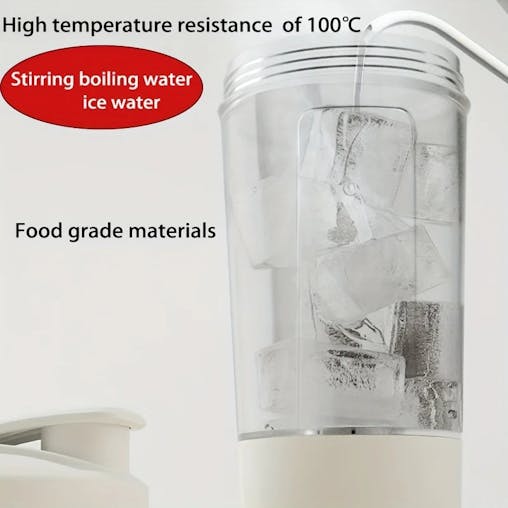 NNEOBA 13.53 Oz Portable Electric Self-Stirring Cup USB Bottle White