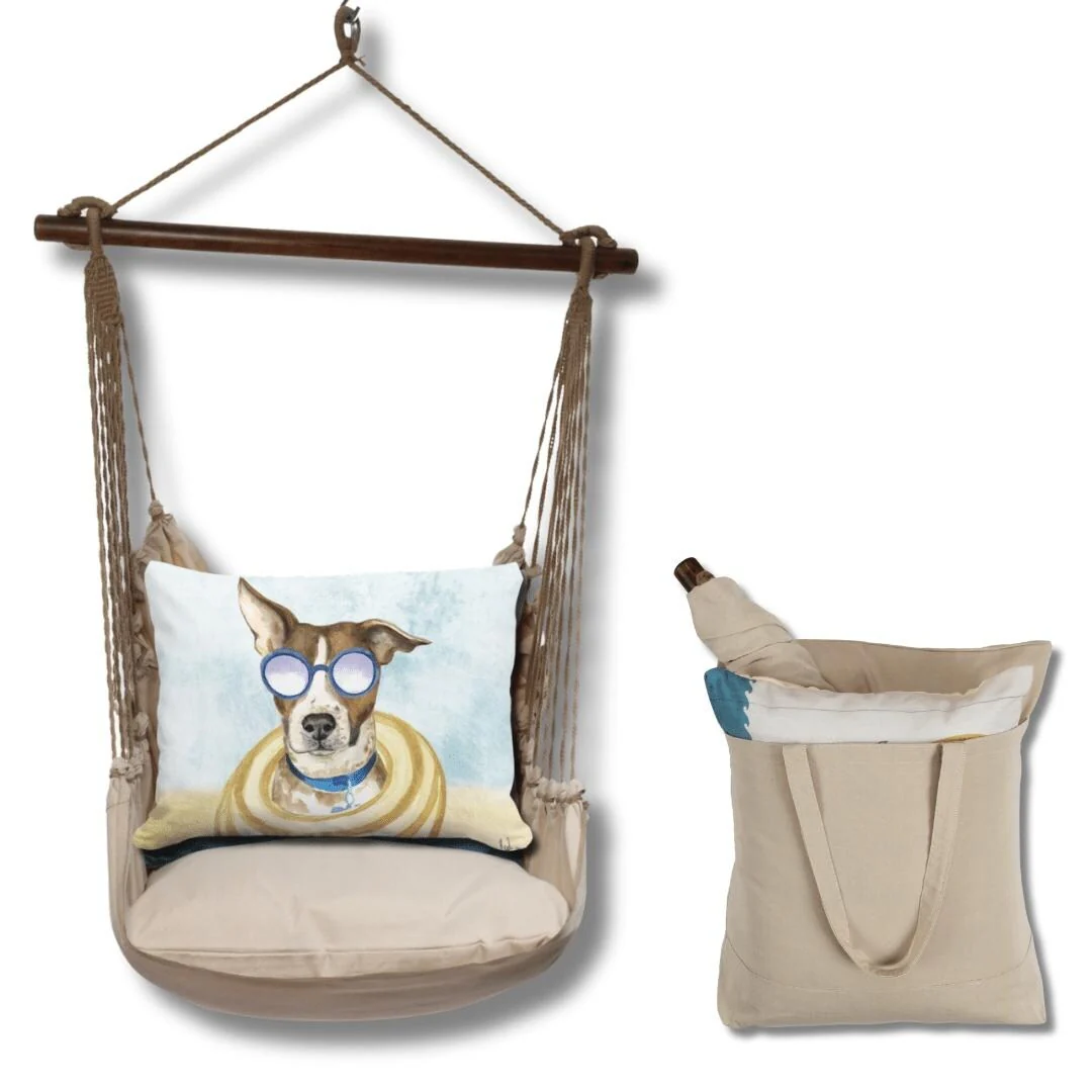 Magnolia Casual Swing Set 4 piece - Latte Solid w/ Cool Dog