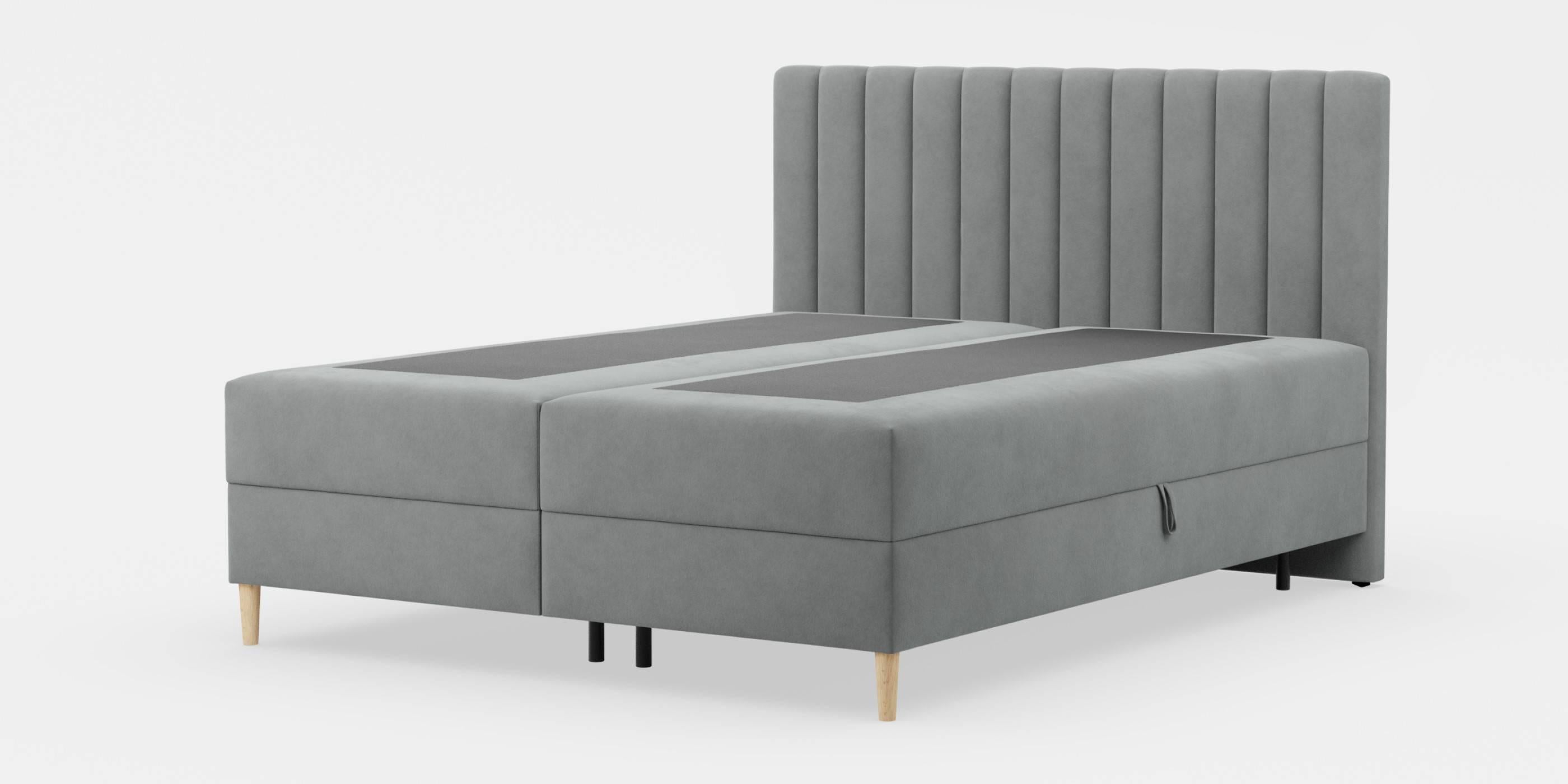 by fonQ Novae Boxspring met Opbergruimte 180 x 200 cm - Grijs / Nature