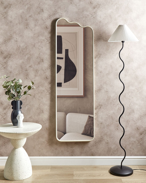 Lustro ścienne metalowe 45x145 cm białe
