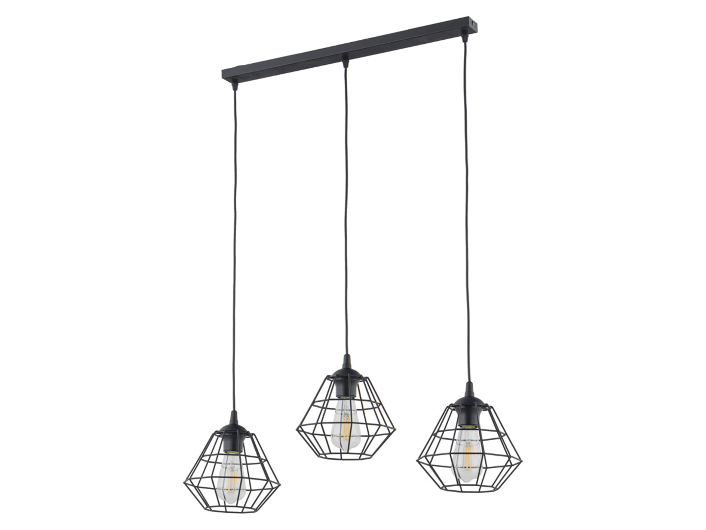 Lampa wisząca Diamond 3-punktowa metalowa czarna
