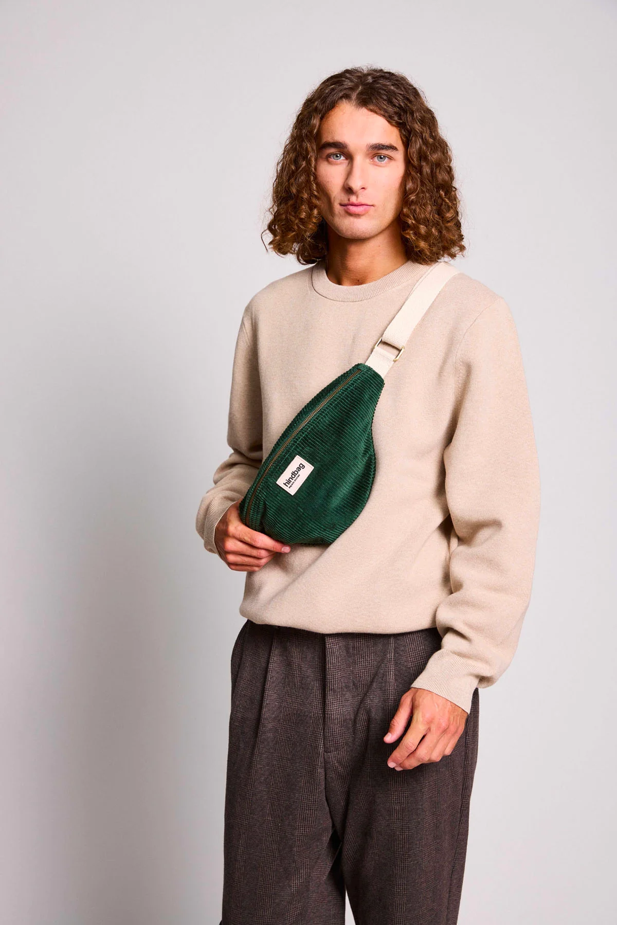 Sac banane Olivia Velours Sapin