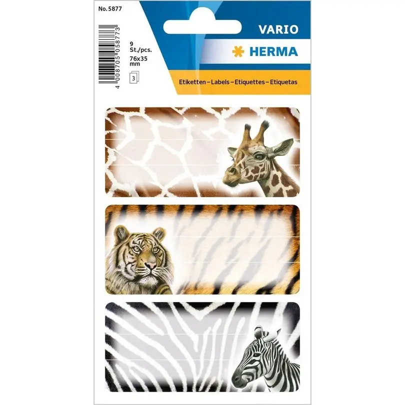 Etiketten 9er-Set Afrikanische Tiere