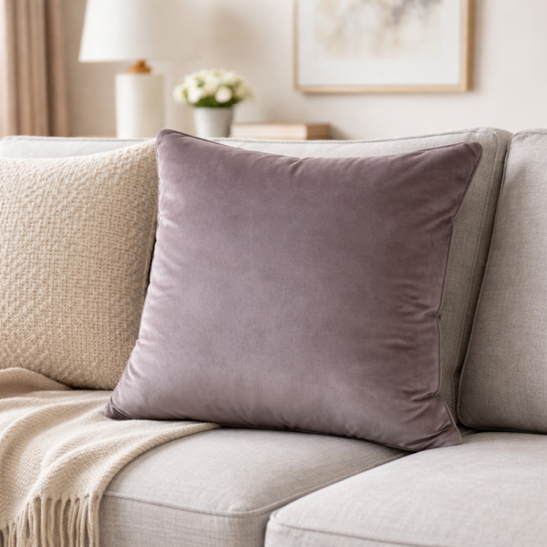 Poszewka 45x45 Sibel pudrowa welurowa Pierre Cardin