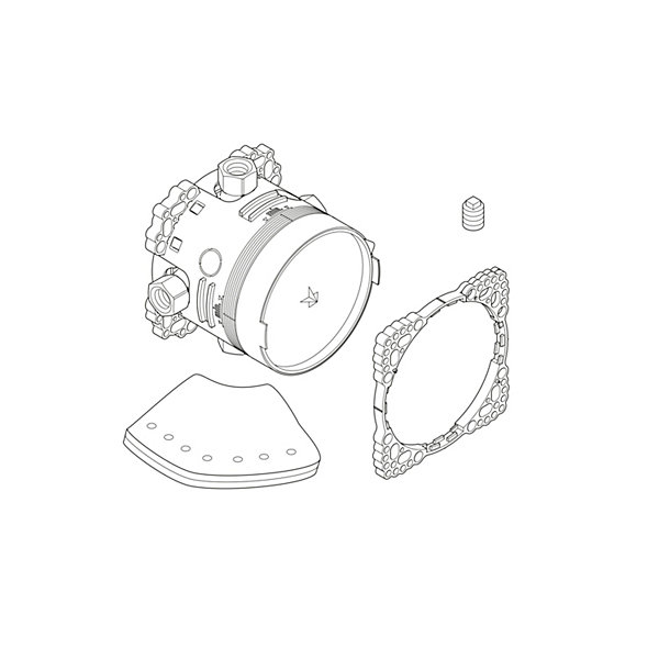 Corps d'encastrement sans arrêt préalable, pour mitigeur de douche encastré - 16,4x10,5x16,4cm - BlueBox