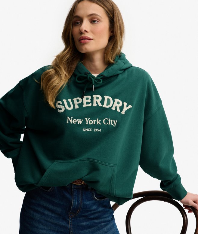 Luxe Casual Embroidered Relaxed Hoodie