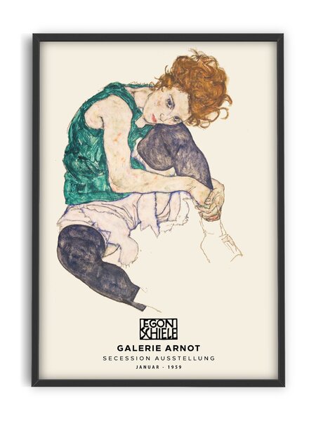 PSTR studio - Egon Schiele - Seated woman with bent knee