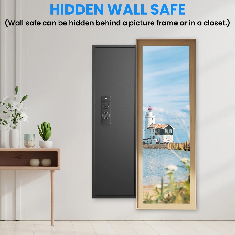 53 Passwod Touch Panel In-Wall Safe,Hidden Wall Gun Safe for Rifles