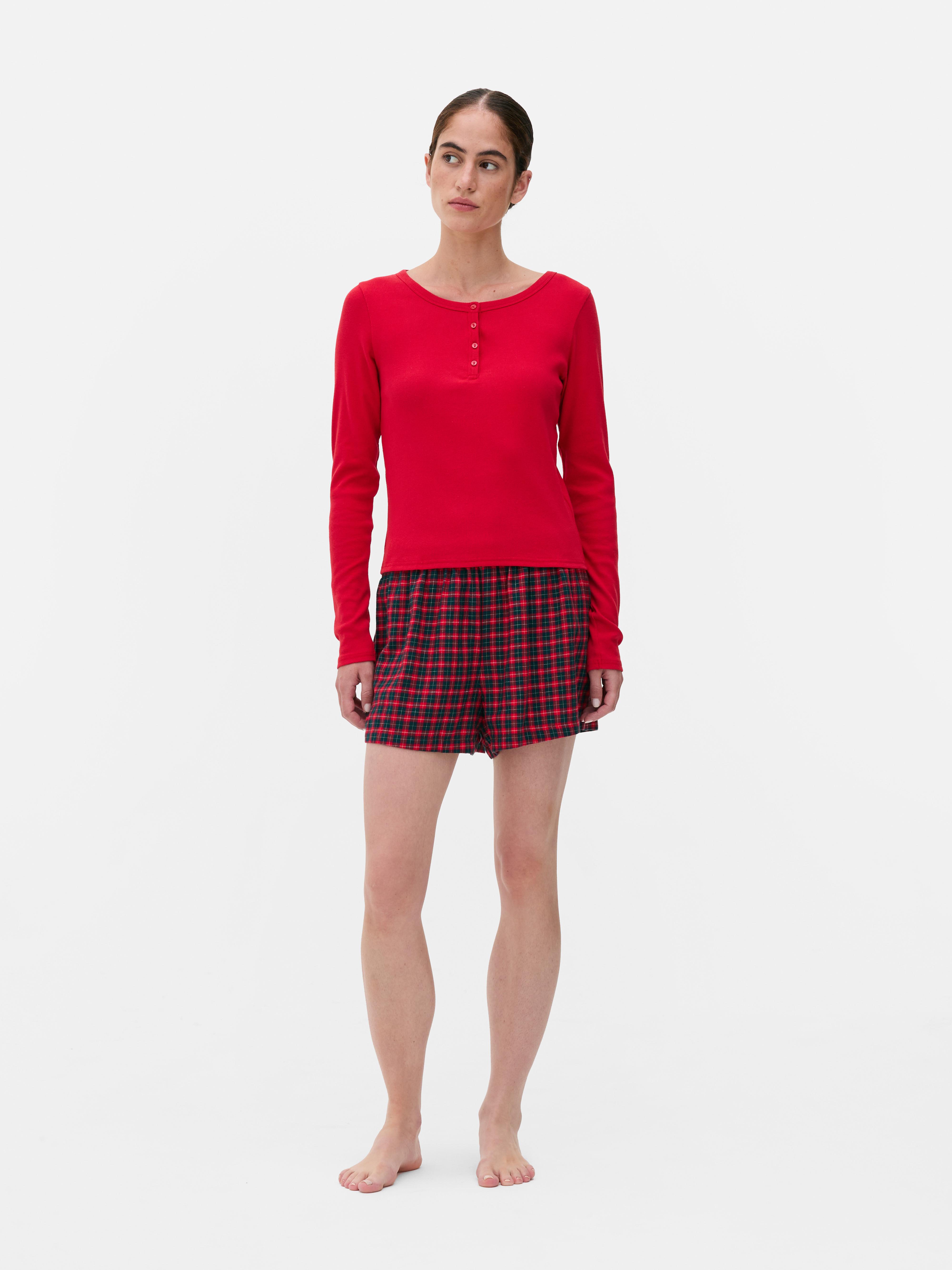 Cotton Henley Short Pajama Set