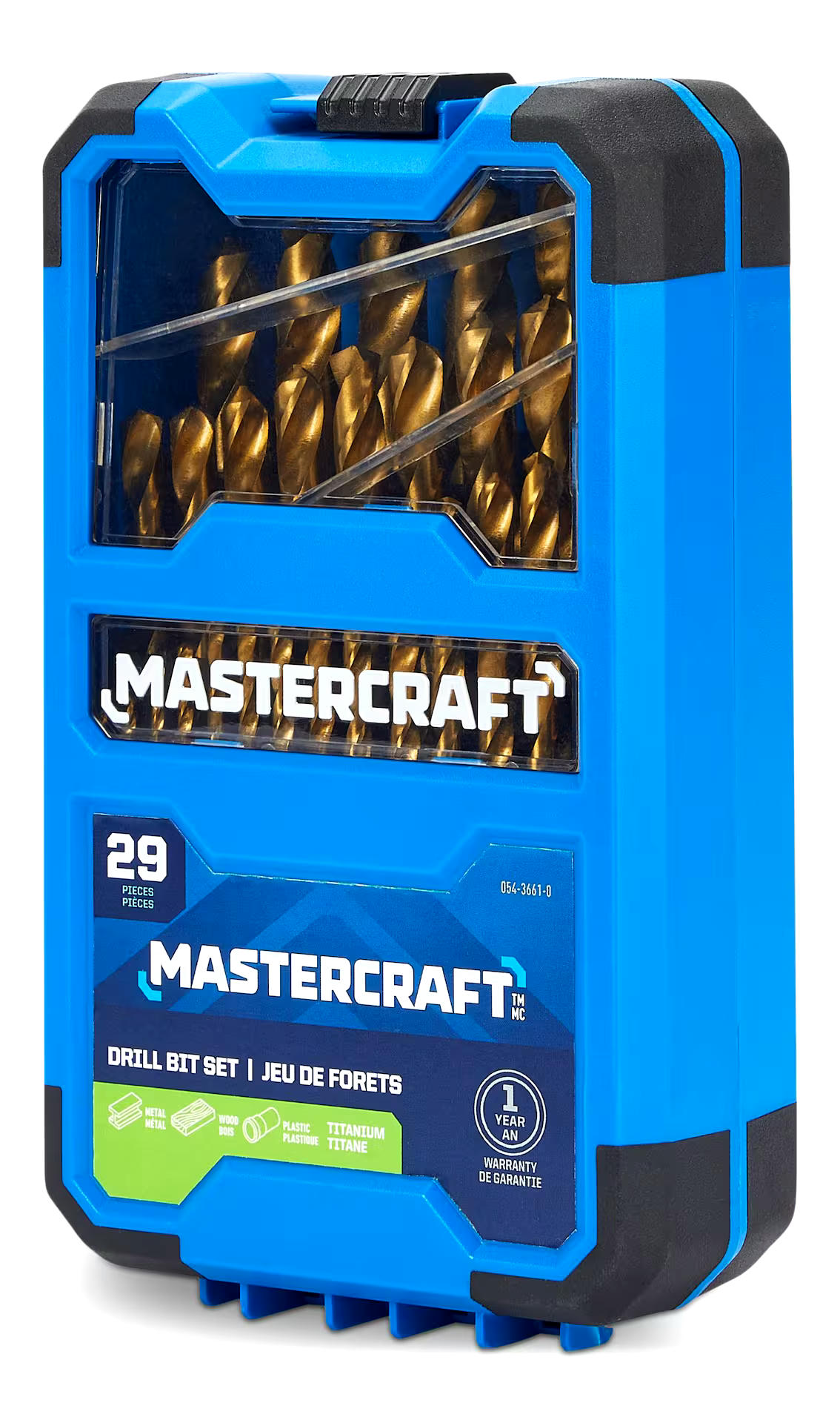 Mastercraft Titanium Drill Bit Set for Wood, Metal, Plastic, 29-pc
