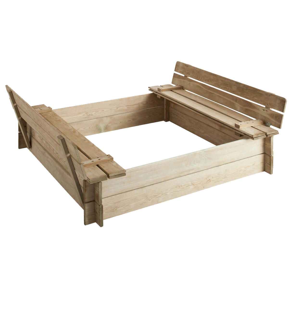 - Bac à sable avec bancs intégrés en pin