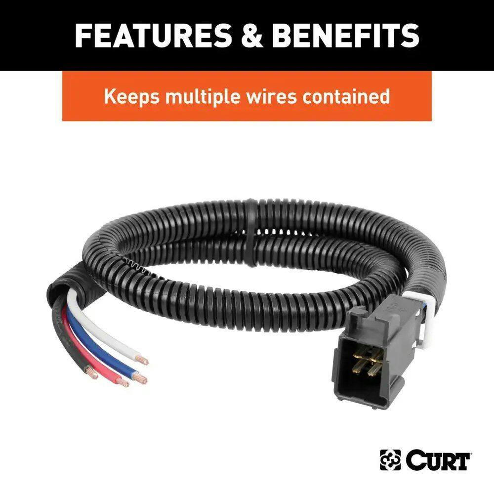 CURT Convoluted Slit Loom Tubing, 1/4-in x 12-in