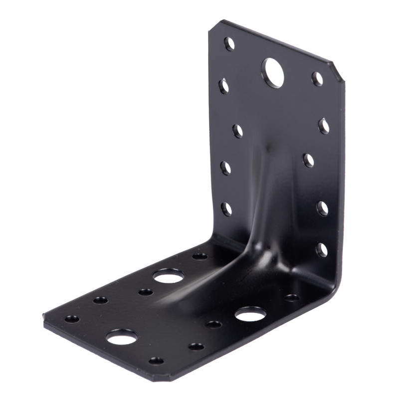 Equerre renforcée en acier noire 90 x 90 x 65 mm ALBERTS