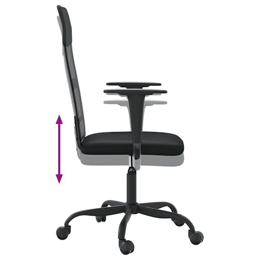NNEVL Office Chair Black Mesh Fabric and Faux Leather