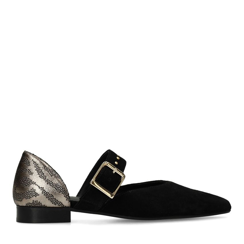 Manfield Zwarte suède loafers