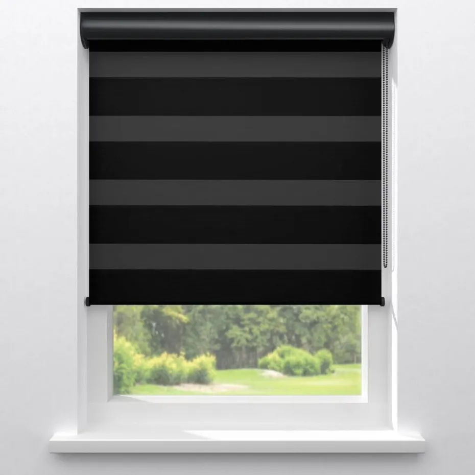 Kwantum Duo-Rolgordijnen | Fenstr Duo Rolgordijn Mace  Zwart
