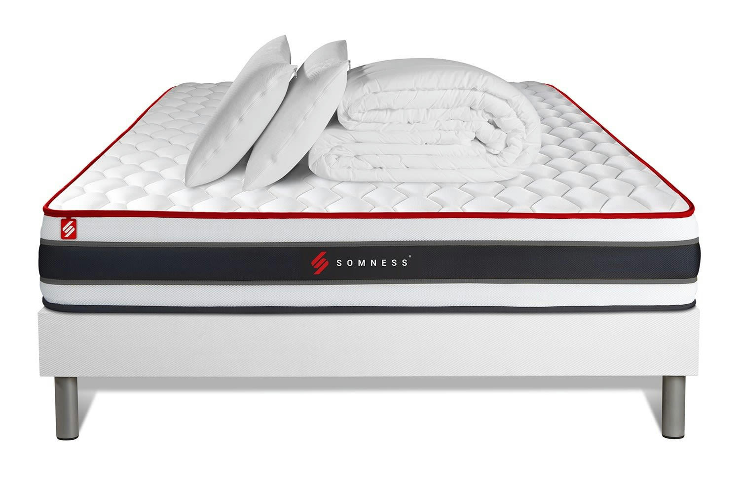 ENERGY - Pack matelas sommier kit 160x200 oreiller couette