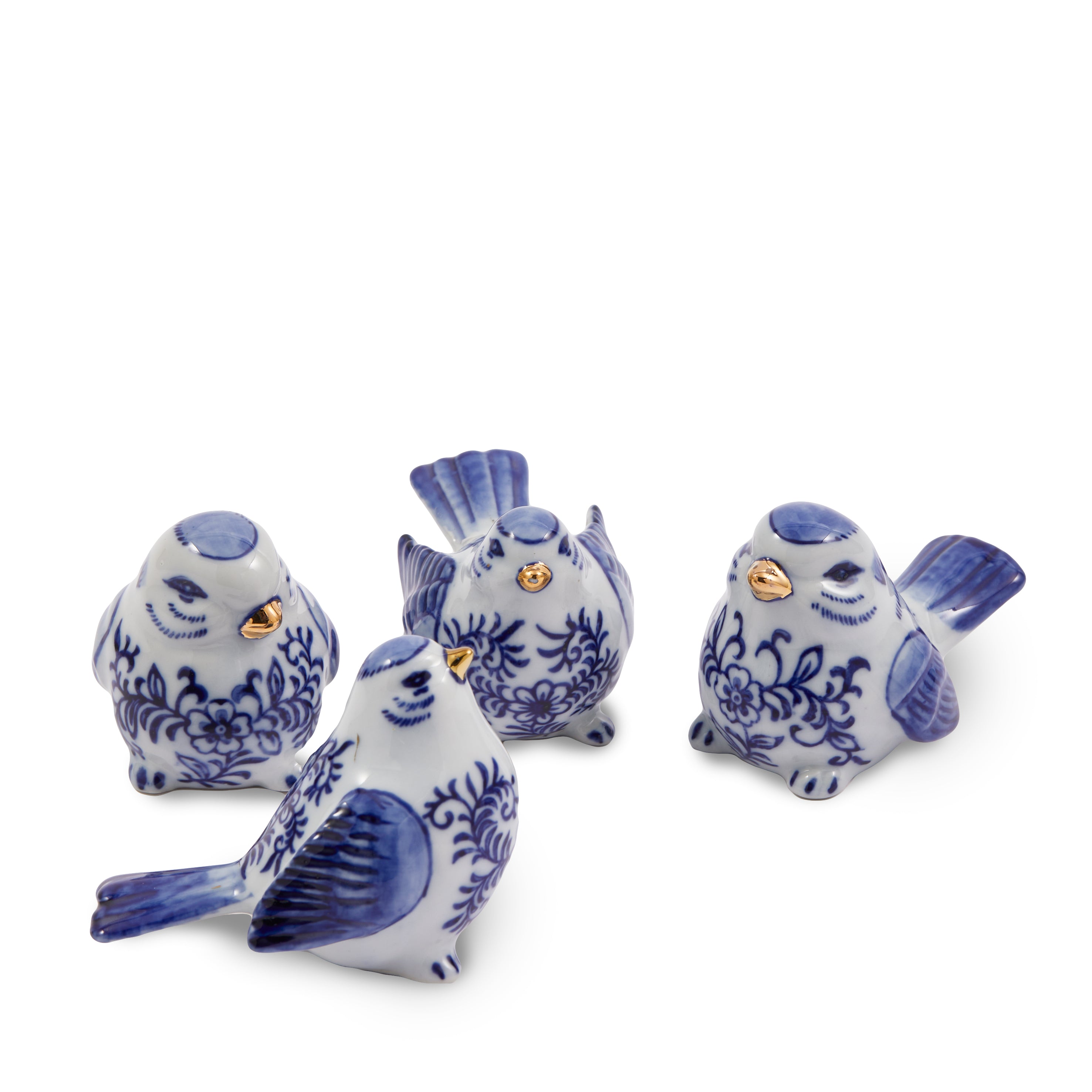 POLSPOTTEN Blue Bird Family Ornamenten - Set van 4