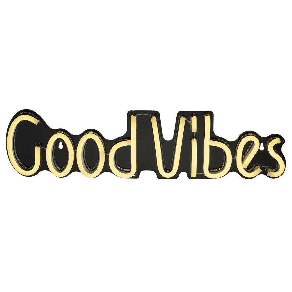 Néon LED inscription Good Vibes jaune