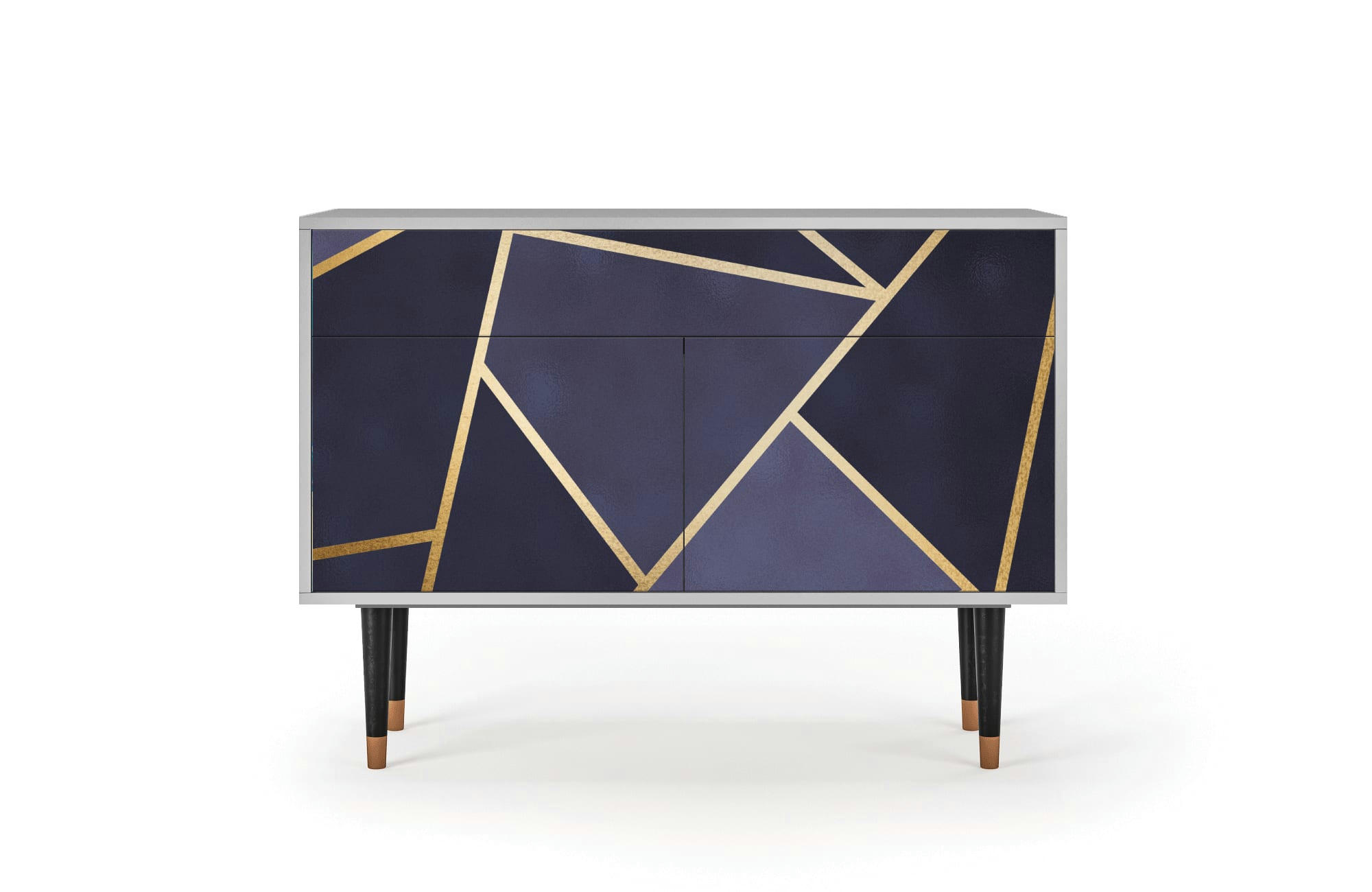 THE AMETHYST - Buffet  bleu 2 tiroirs et 2 portes L 115 cm
