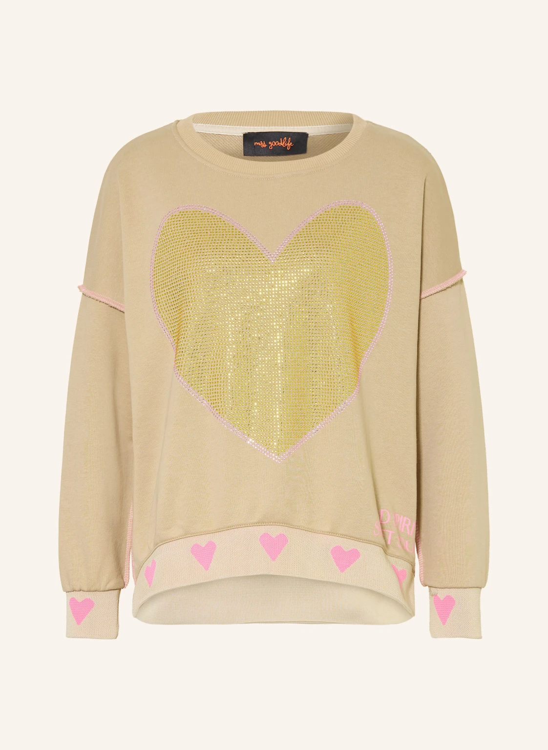 miss goodlife Sweatshirt mit Schmucksteinen