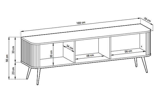 Meuble TV ROMA 168 cm Cashmere