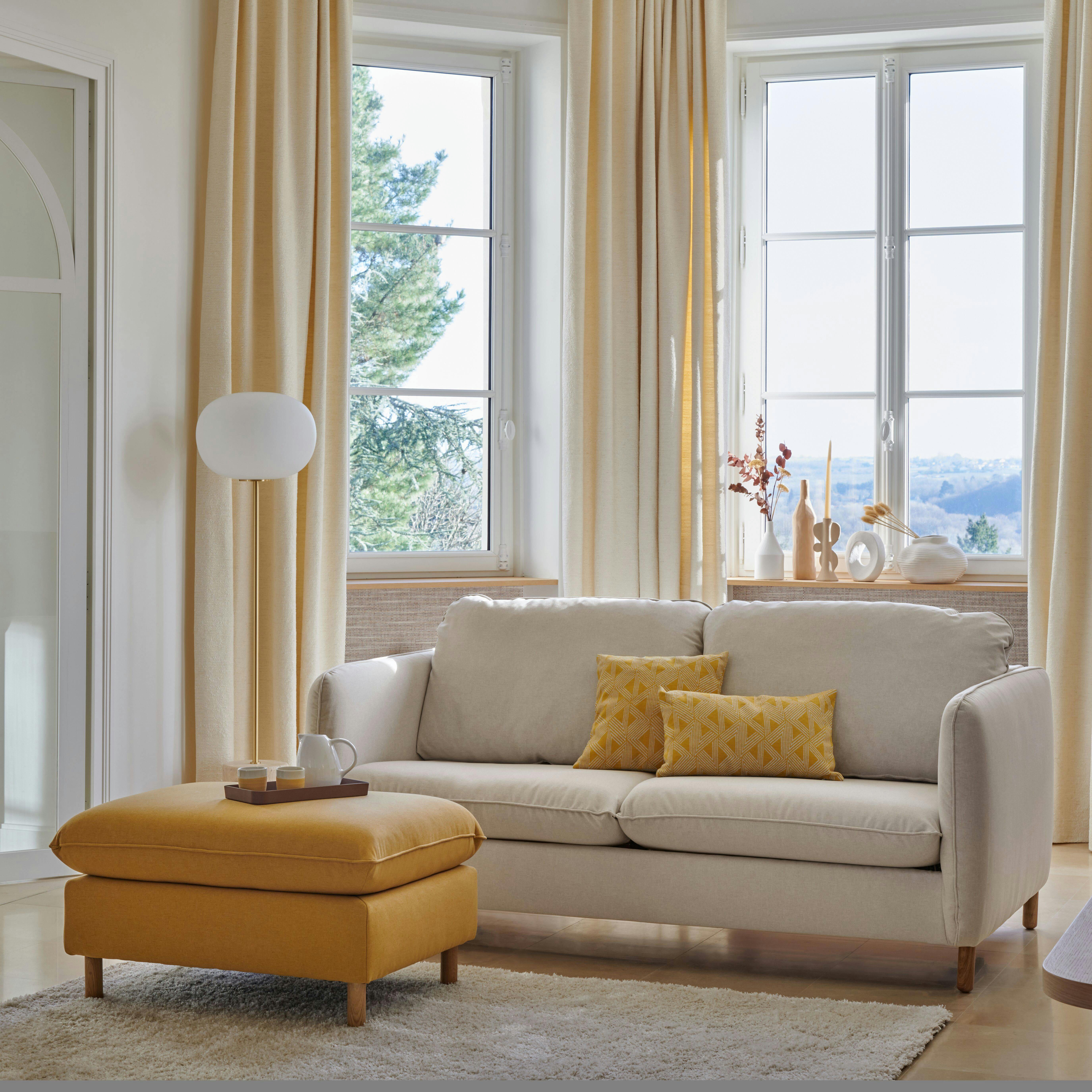 PORTIMO - Canapé convertible en tissu lin