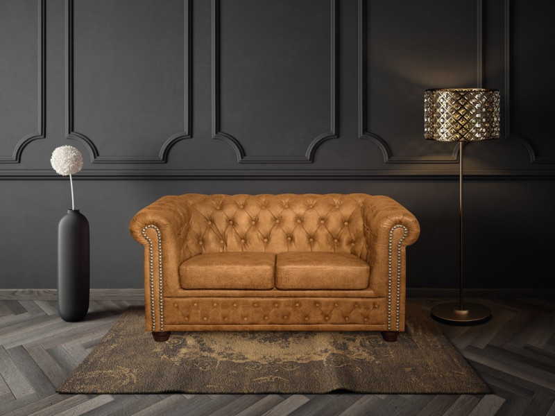 Ropez Chesterfield York sofa 2 pikowana ekoskóra Gniot B09